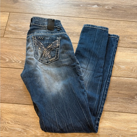 Vanity Dark Blue Skinny Jeans - Picture 1 of 4